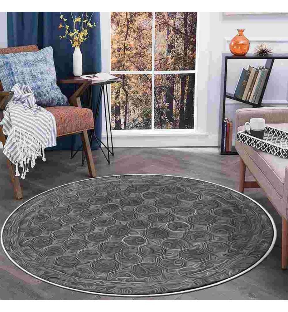 Tappeto, Grigio, 70% Cotone - 30% Ciniglia, Diametro: 130 cm