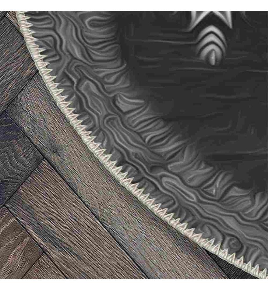 Tappeto, Nero, 70% Cotone - 30% Ciniglia, Diametro: 160 cm
