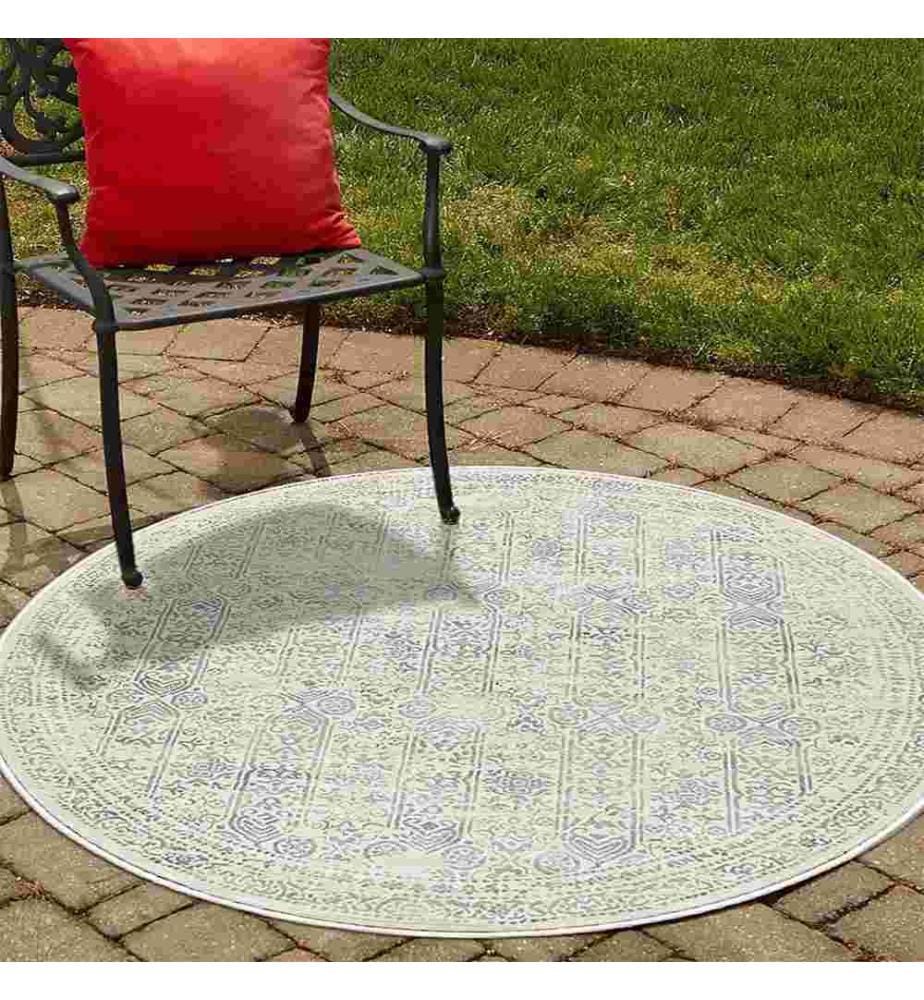 Tappeto, Grigio, 70% Cotone - 30% Ciniglia, Diametro: 150 cm