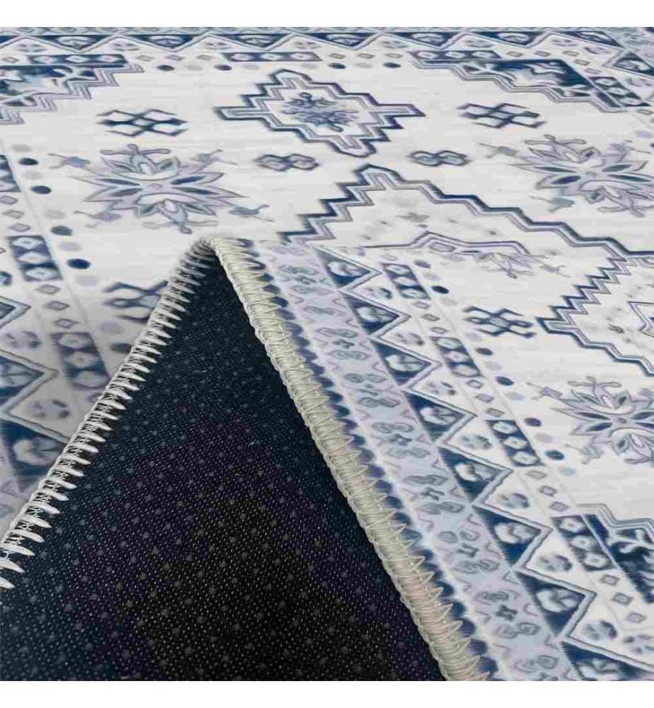 Tappeto, Blu, Grigio, 70% Cotone - 30% Ciniglia, 60 x 100 cm