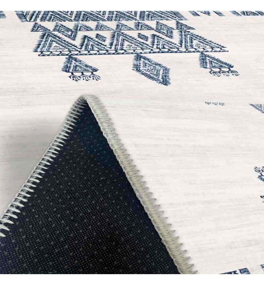 Tappeto, Crema, Blu, 70% cotone - 30% ciniglia, 160 x 230 cm