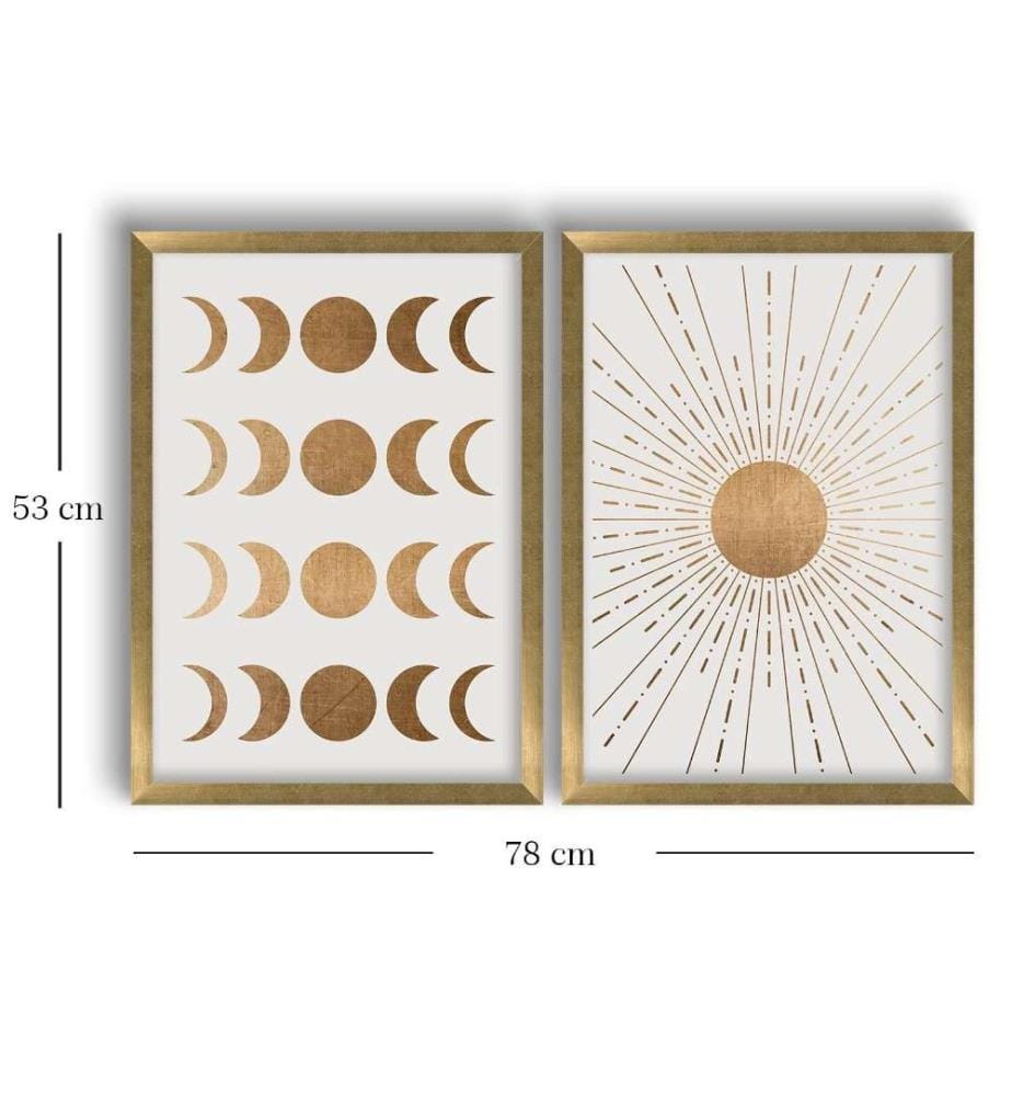 Dekorative gerahmte MDF-Gemälde, 2 Stück, Braun, Nerz, Weiss, MDF, Holz gerahmt