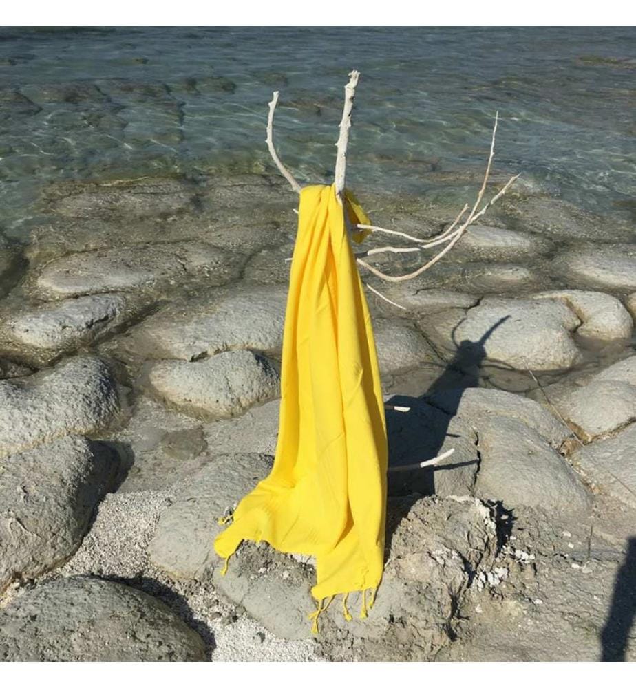 Fouta, telo mare, giallo, 100% COTONE