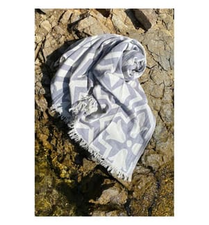 Fouta, serviette de plage, Grey, 100% coton, très ABSorbant