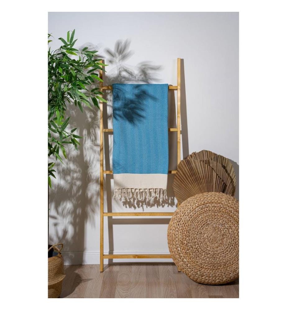 Fouta, serviette de plage, turquoise, 90 % COTON 10 % POLYESTER