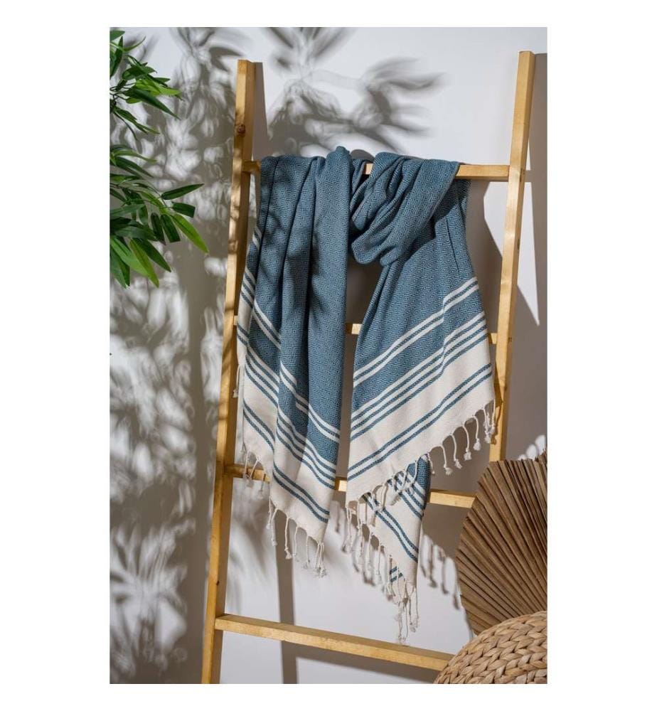 Fouta, serviette de plage, bleu indigo, 60 % COTON 40 % POLYESTER