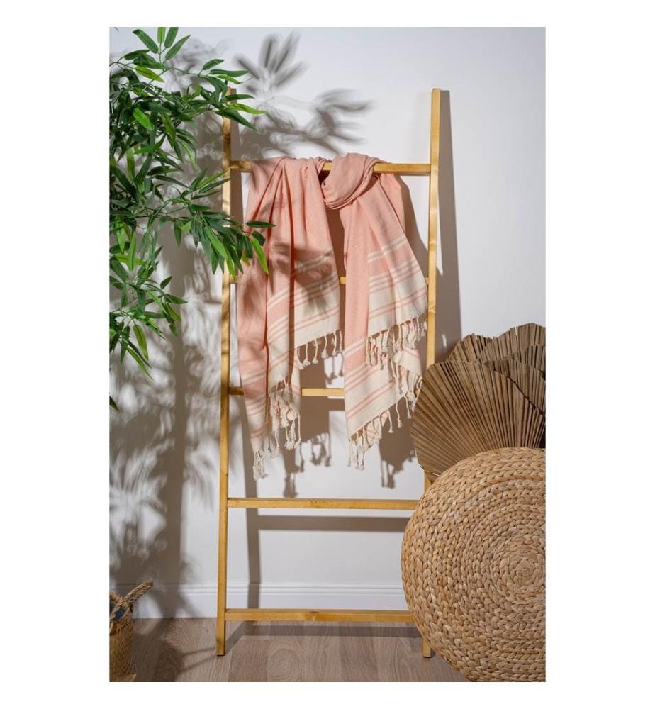 Fouta, serviette de plage, saumon, 60 % COTON 40 % POLYESTER