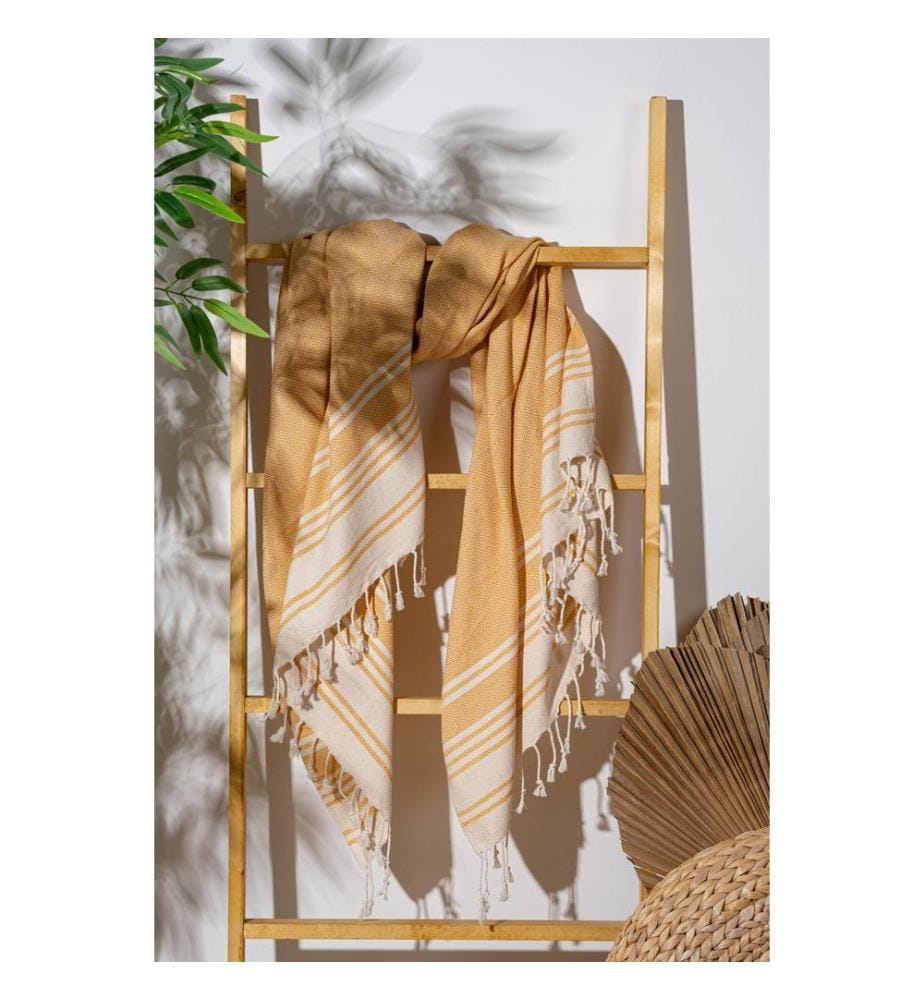 Fouta, serviette de plage, moutarde, 60 % COTON 40 % POLYESTER
