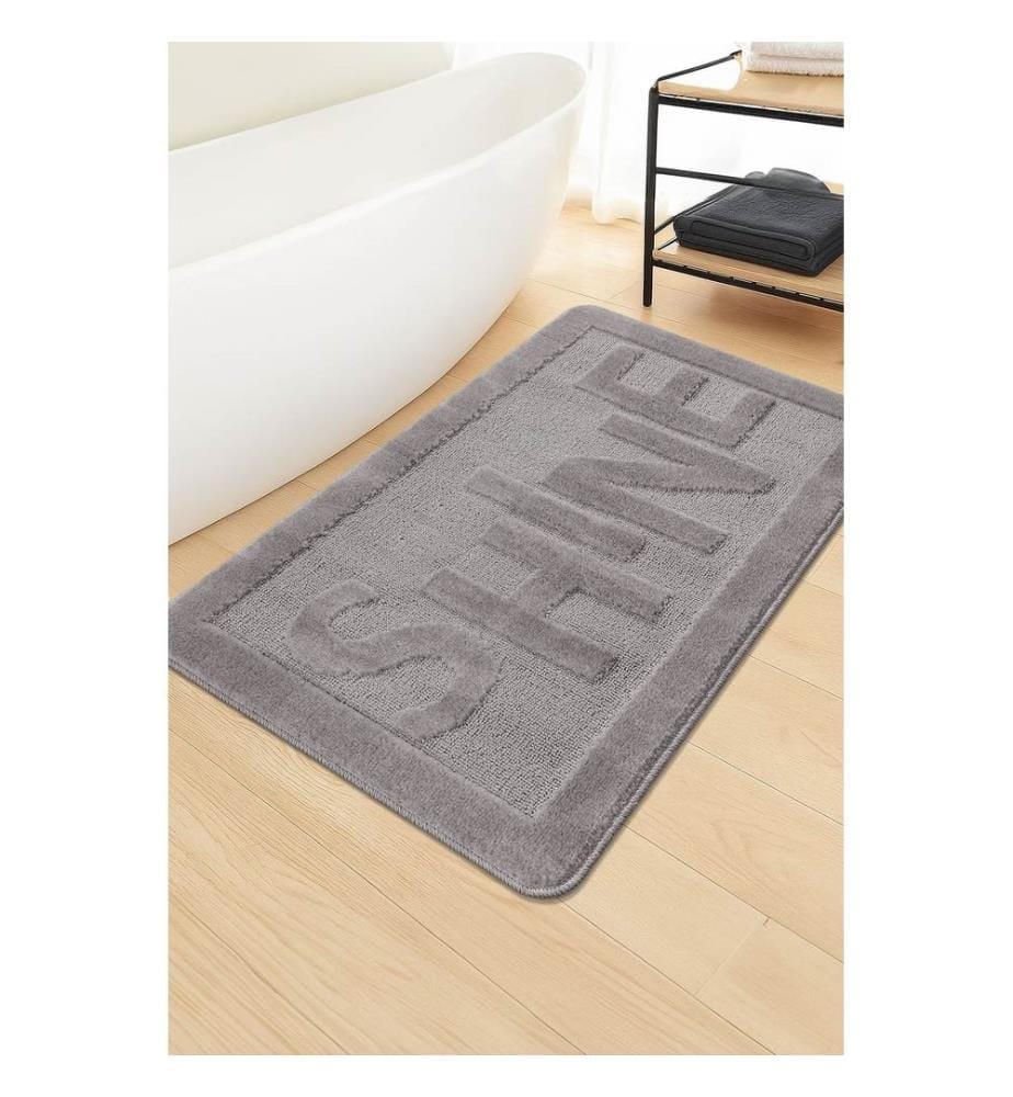 Tapis de bain, gris, 100 % POLYPROPYLÈNE