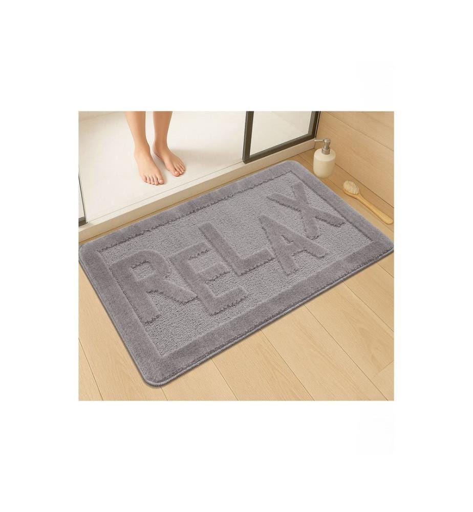 Tapis de bain, gris, 100 % POLYPROPYLÈNE