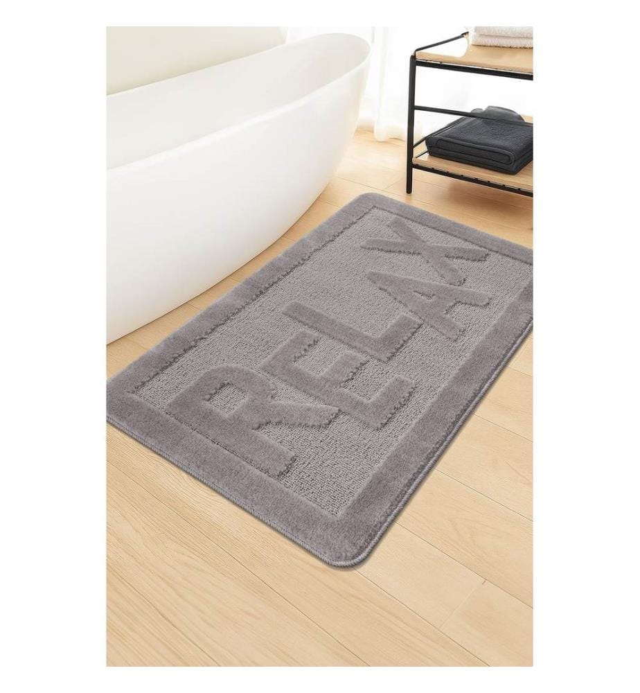 Tapis de bain, gris, 100 % POLYPROPYLÈNE