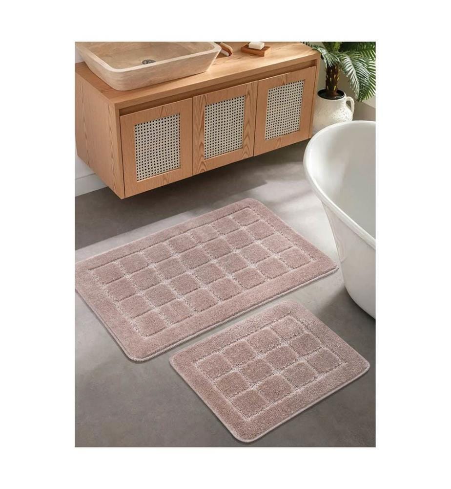 Bathmat Set, 2 Pieces, Mink, 100% POLYPROPYLENE