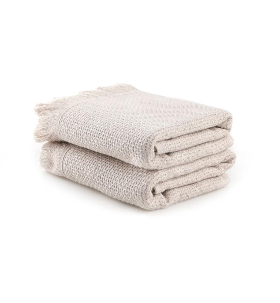 Set di asciugamani da bagno, 2 pezzi, Beige, 100% Microcotton