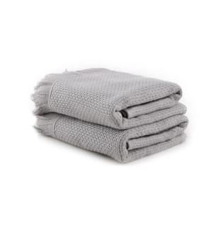 Waschhandtuch-Set, 2 Stück, Hellgrau, 100% Microcotton