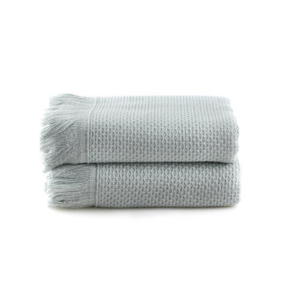 Set asciugamani da bagno, 2 pezzi, Verde acqua, 100% Microcotton