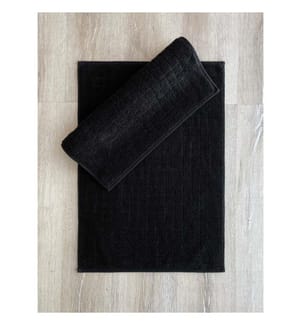 Badematten-Set, 2 Stück, Schwarz, 100% Baumwolle, Jacquard