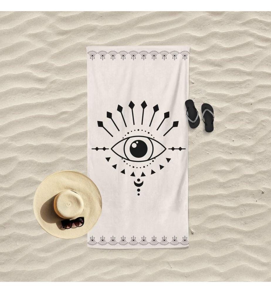 Serviette de plage, crème, 60 % COTON / 40 % POLYESTER