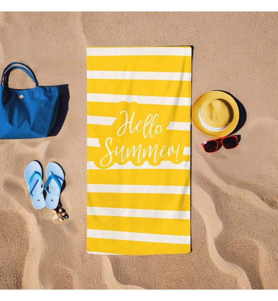 Serviette de plage, jaune, 60 % COTON / 40 % POLYESTER