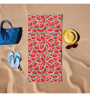 Serviette de plage, rouge, 60 % COTON / 40 % POLYESTER