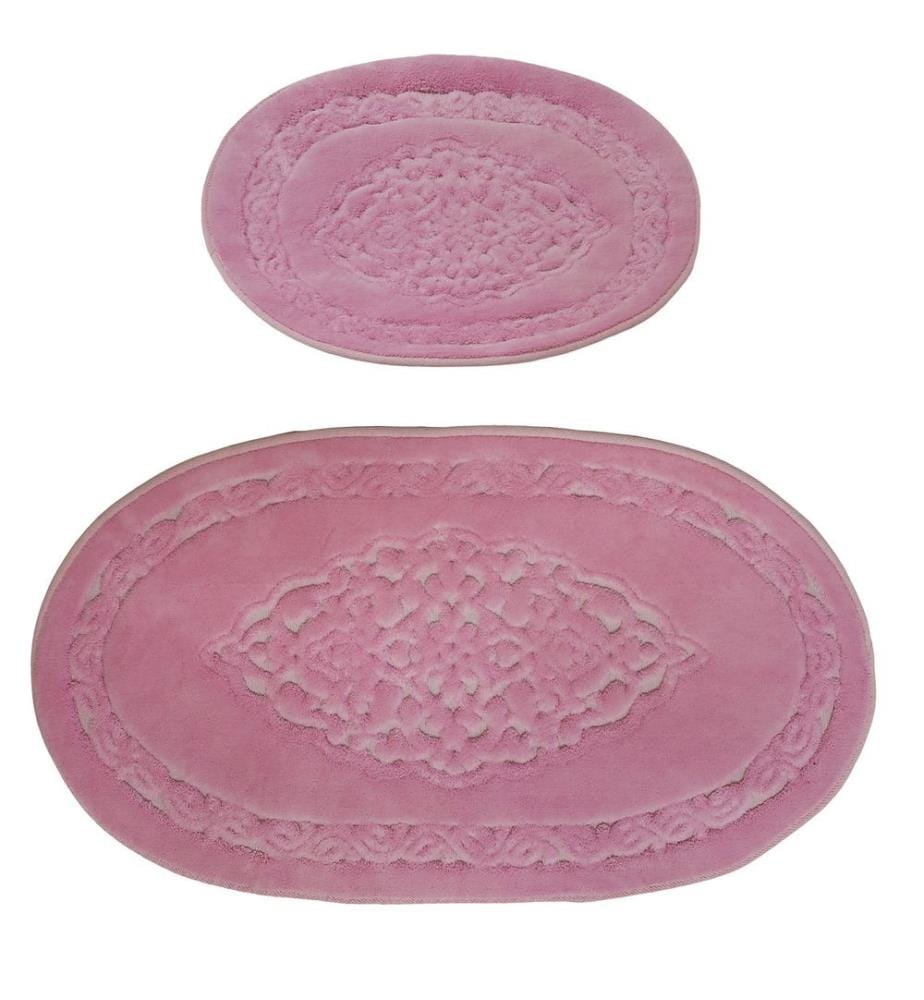 Ensemble de tapis de bain, 2 pièces, poudre, 100 % COTON
