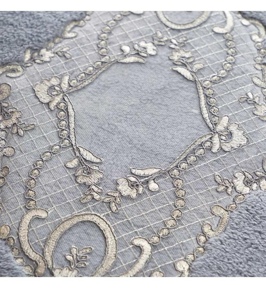 Bathmat Set, 2 Pieces, Grey, 100% Polyester, Non-Slip Underside