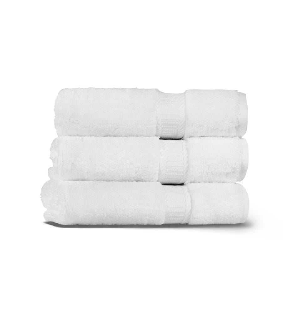 Serviette de bain, blanche, 65% coton / 35% lyocell
