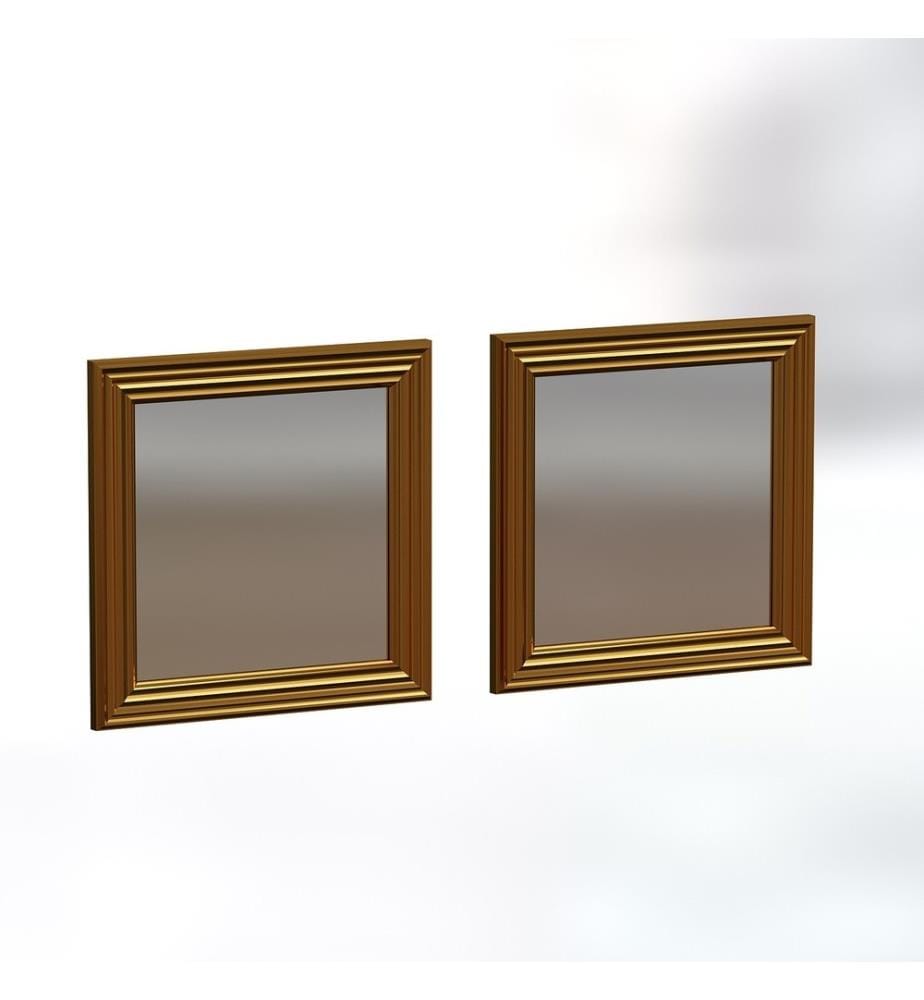 Set di specchi, 2 pezzi, oro, MDF, cornice laminata
