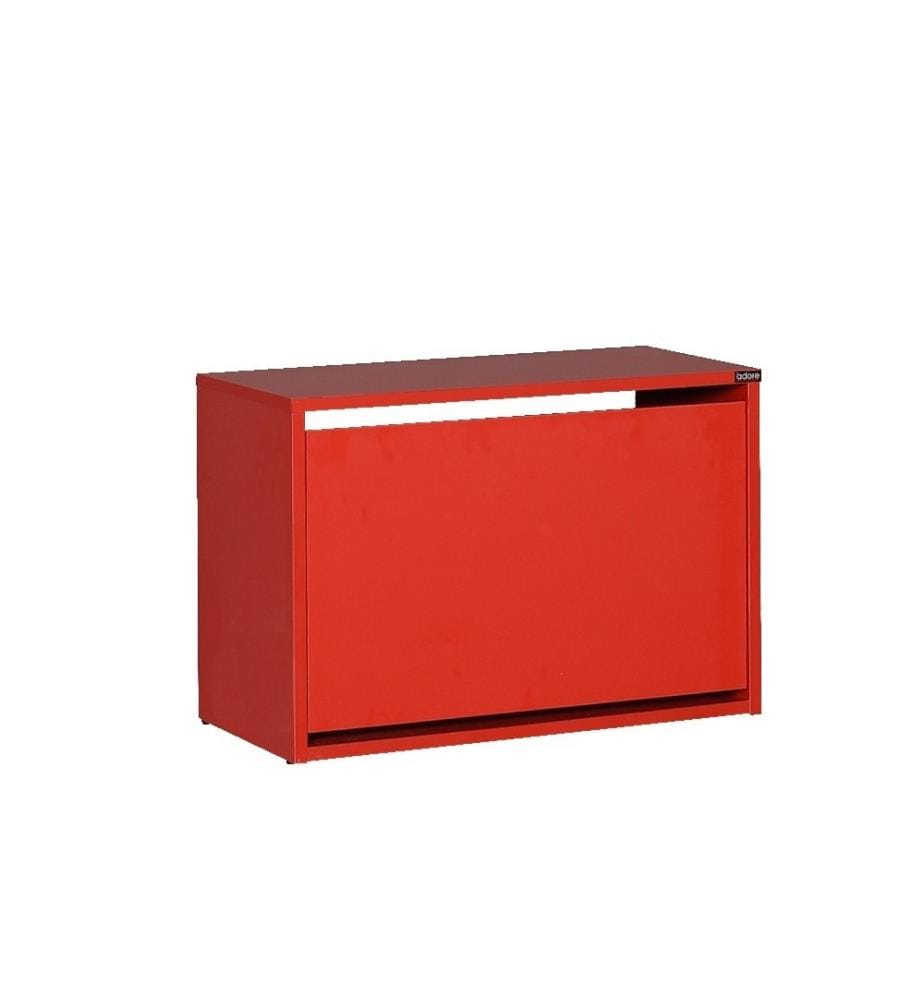 Schuhschrank, rot, melaminbeschichtete Spanplatte