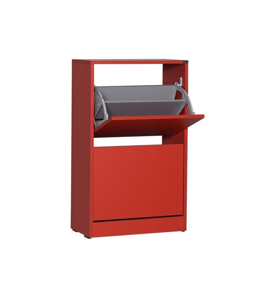 Schuhschrank, rot, melaminbeschichtete Spanplatte
