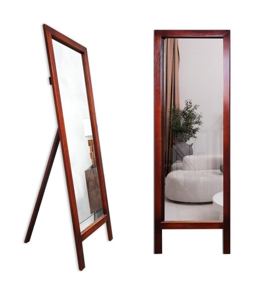 Specchio a cavalletto, cannella, legno