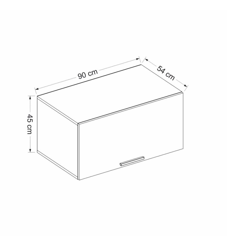 Wandschrank, Anthrazit, melaminbeschichtete Spanplatte