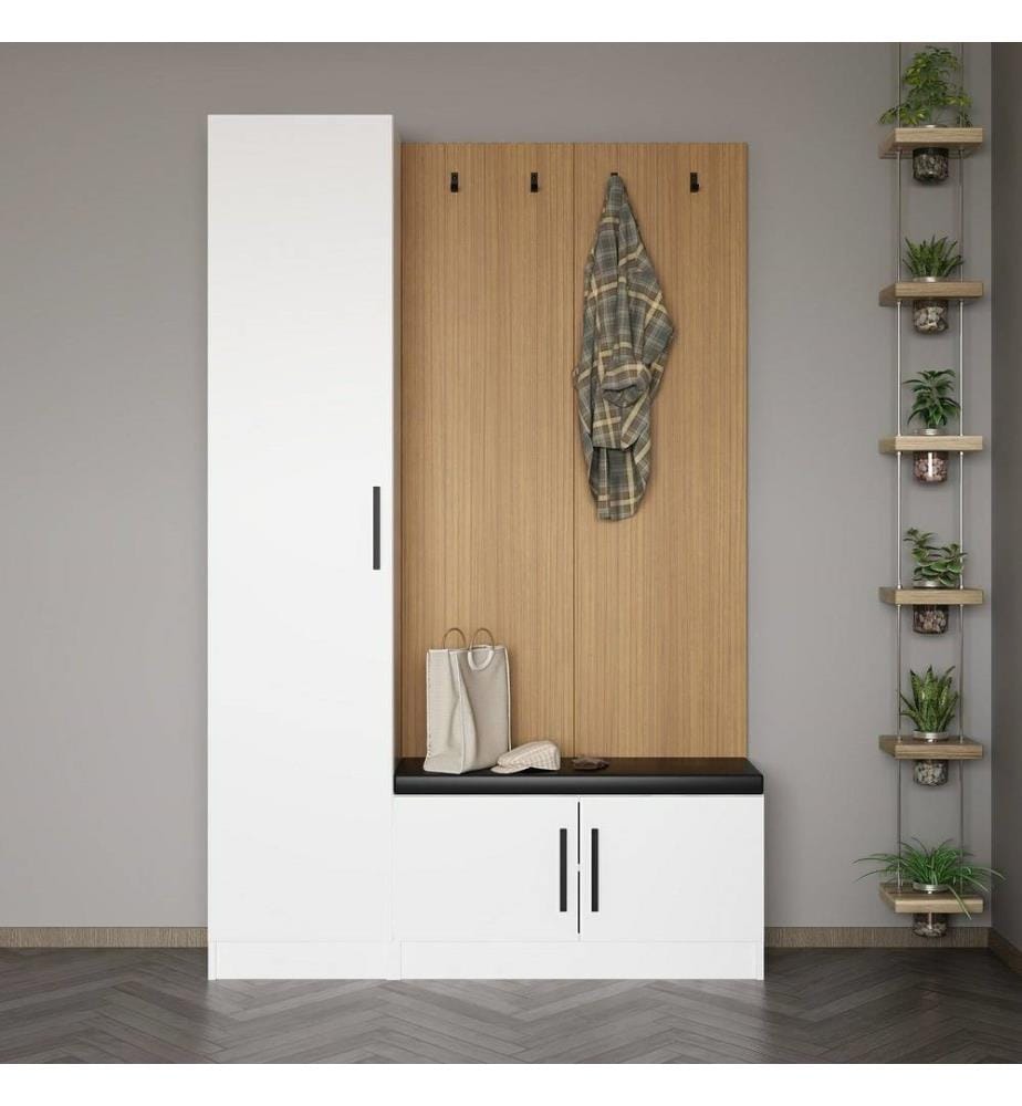 Hall Stand, blanc, panneau de particules mélaminé