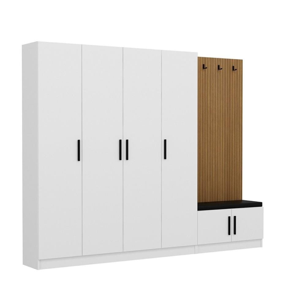 Hall Stand, blanc, panneau de particules mélaminé