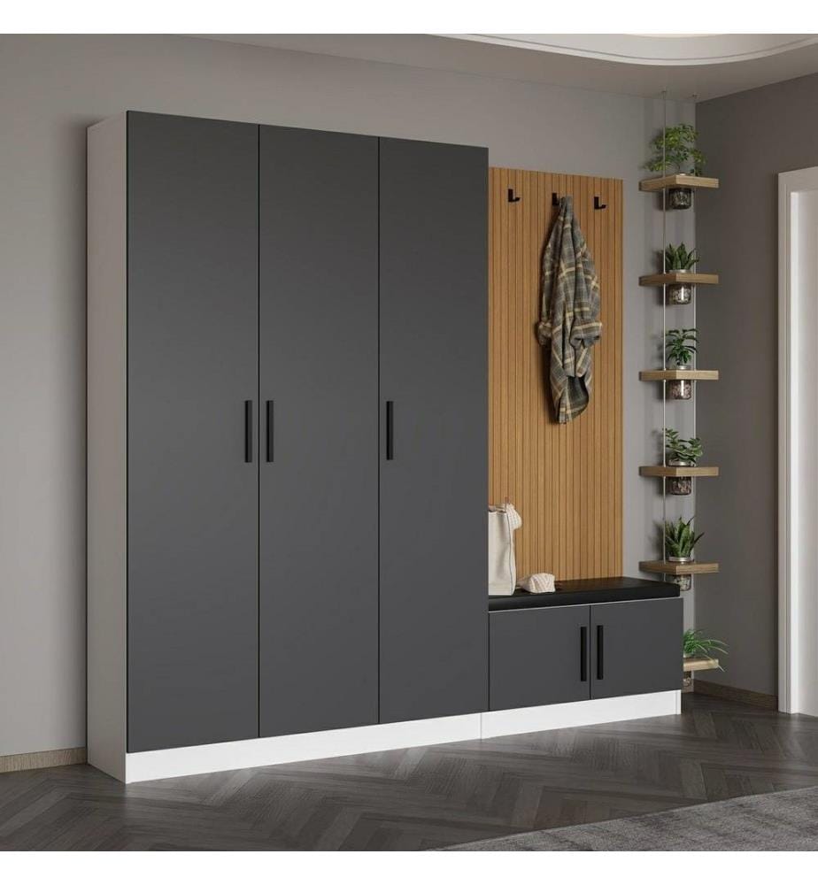 Hall Stand, Anthracite, panneau de particules mélaminé