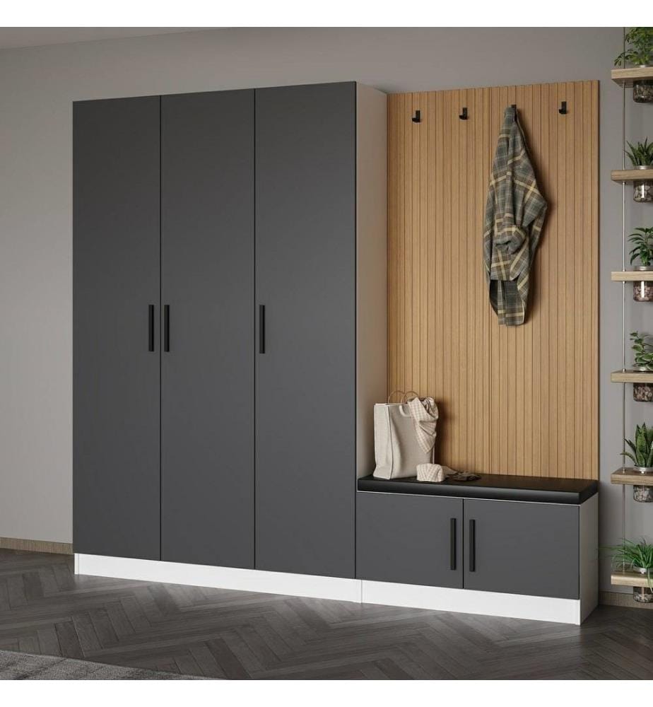 Hall Stand, Anthracite, panneau de particules mélaminé