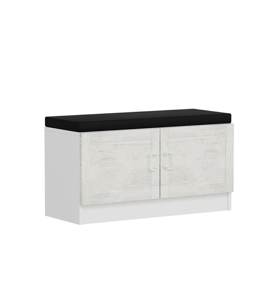 Hall Stand, Blanc, Panneau de particules mélaminé Epaisseur : 18 mm
