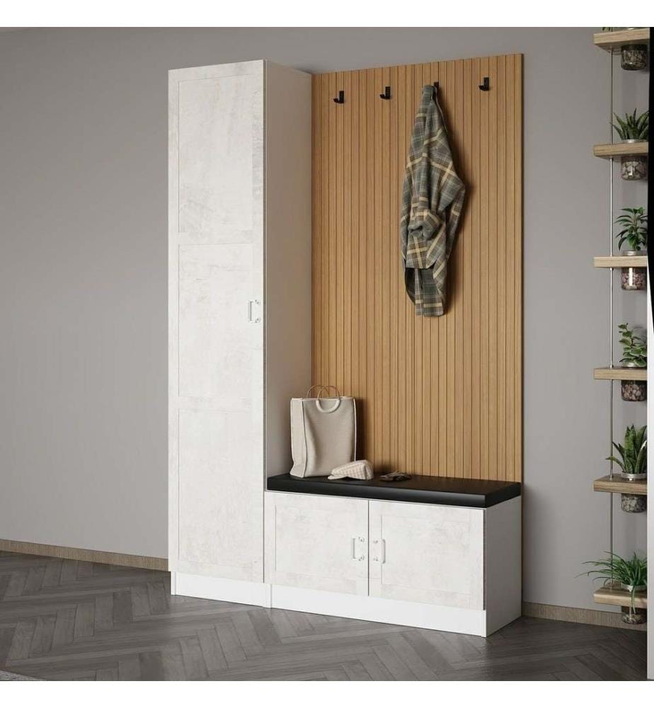 Hall Stand, blanc, panneau de particules mélaminé
