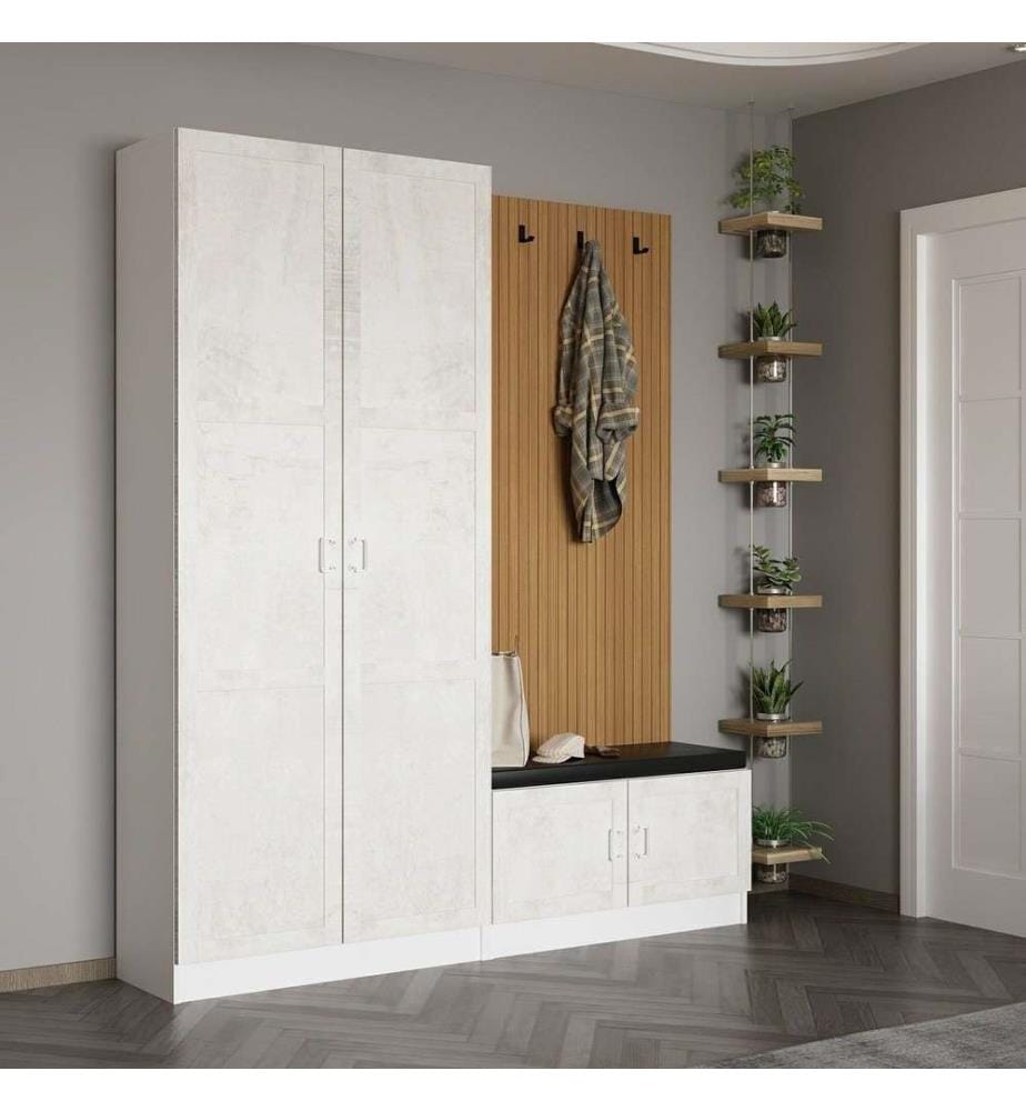 Hall Stand, blanc, panneau de particules mélaminé