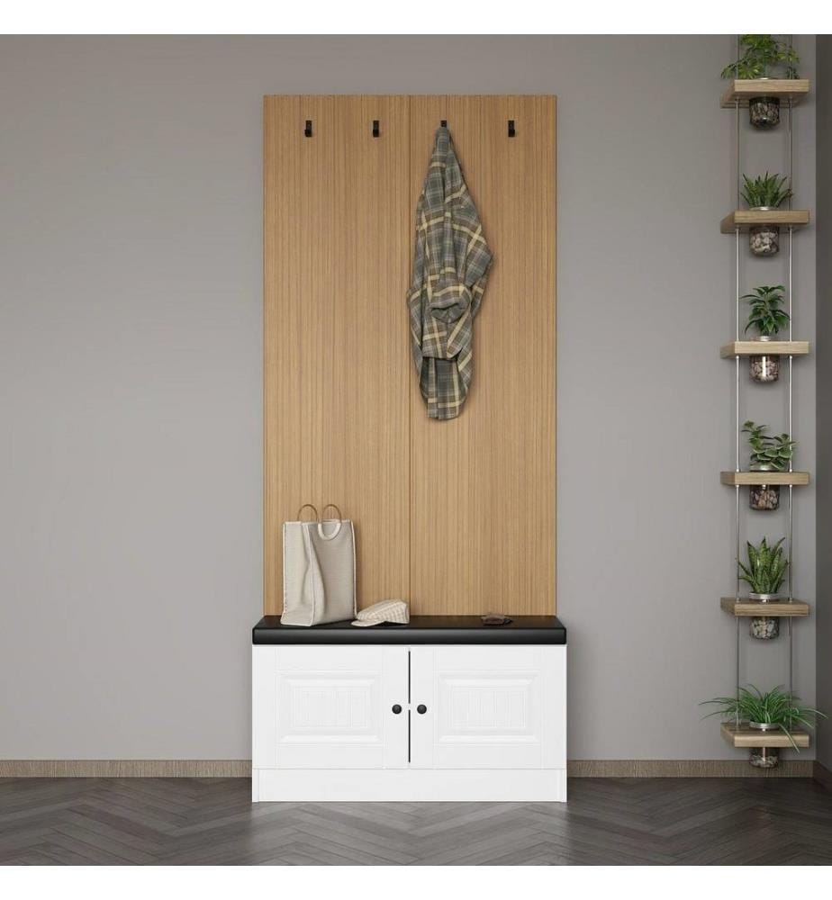 Appendiabiti, bianco, pannello truciolare rivestito in melamina