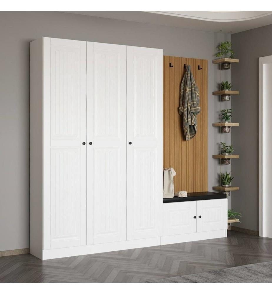 Hall Stand, blanc, panneau de particules mélaminé