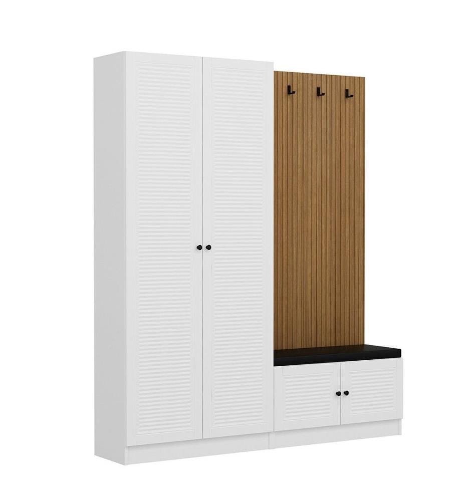 Hall Stand, blanc, panneau de particules mélaminé
