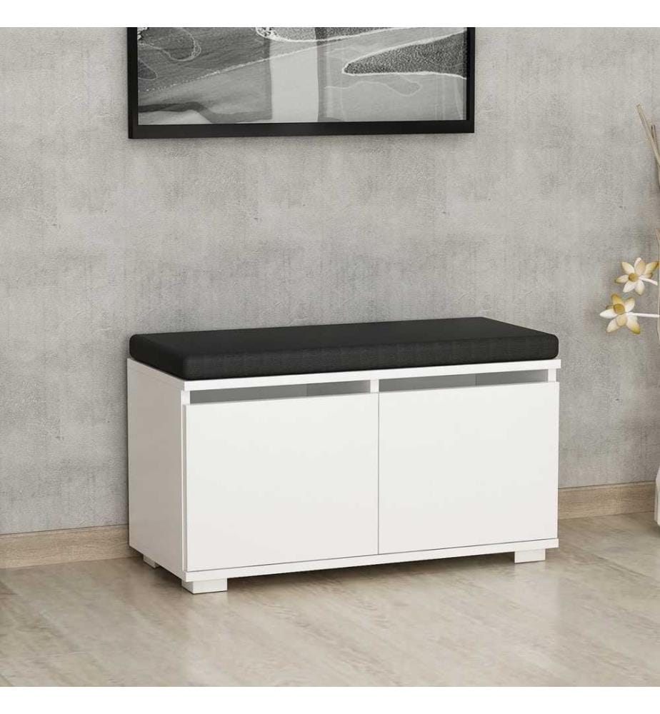 Schuhschrank, weiss, melaminbeschichtete Spanplatte