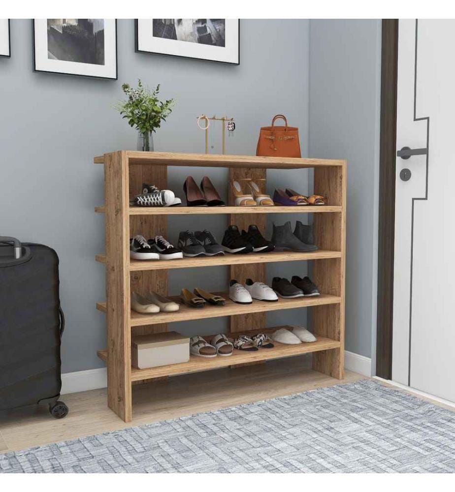 Schuhschrank, Kiefernholz, melaminbeschichtete Spanplatte