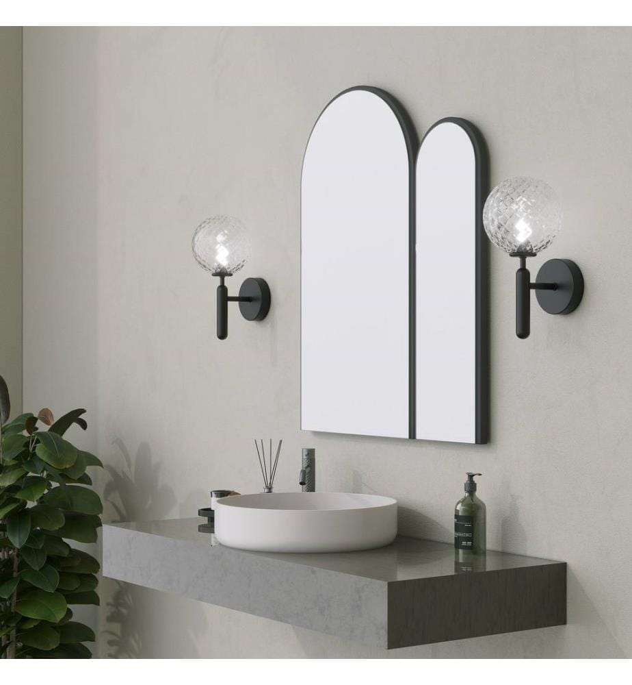 Specchio decorativo, nero, MDF