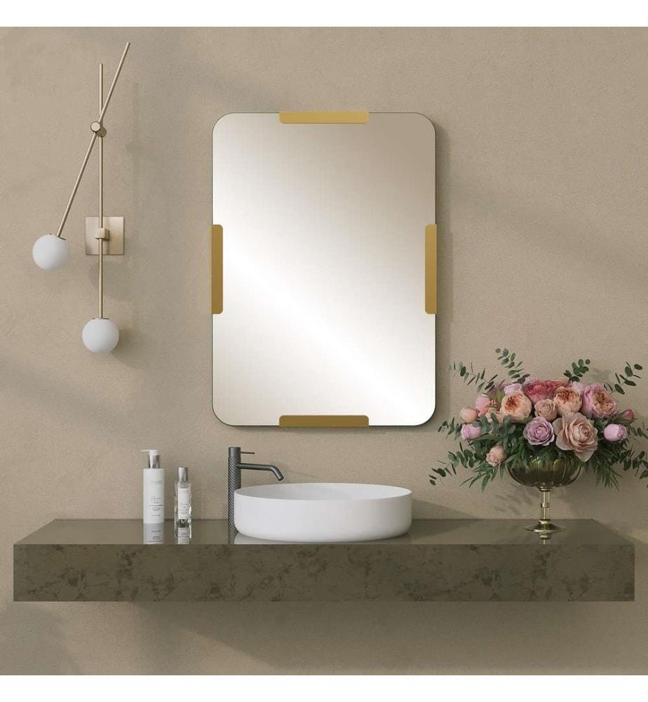 Specchio decorativo, oro, metallo