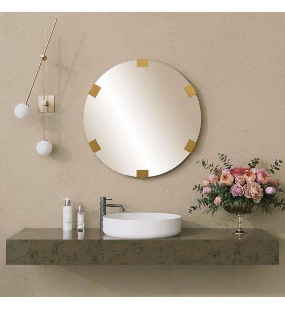 Specchio decorativo, oro, pannello rigido