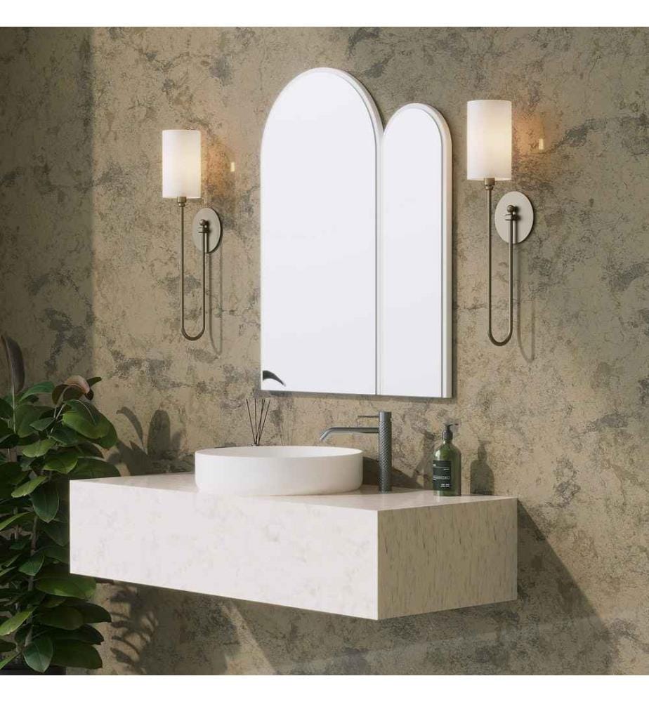 Specchio decorativo, bianco, MDF