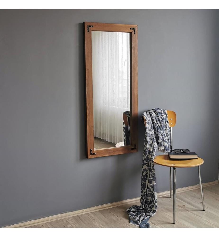 Specchio, noce, legno massello di pino