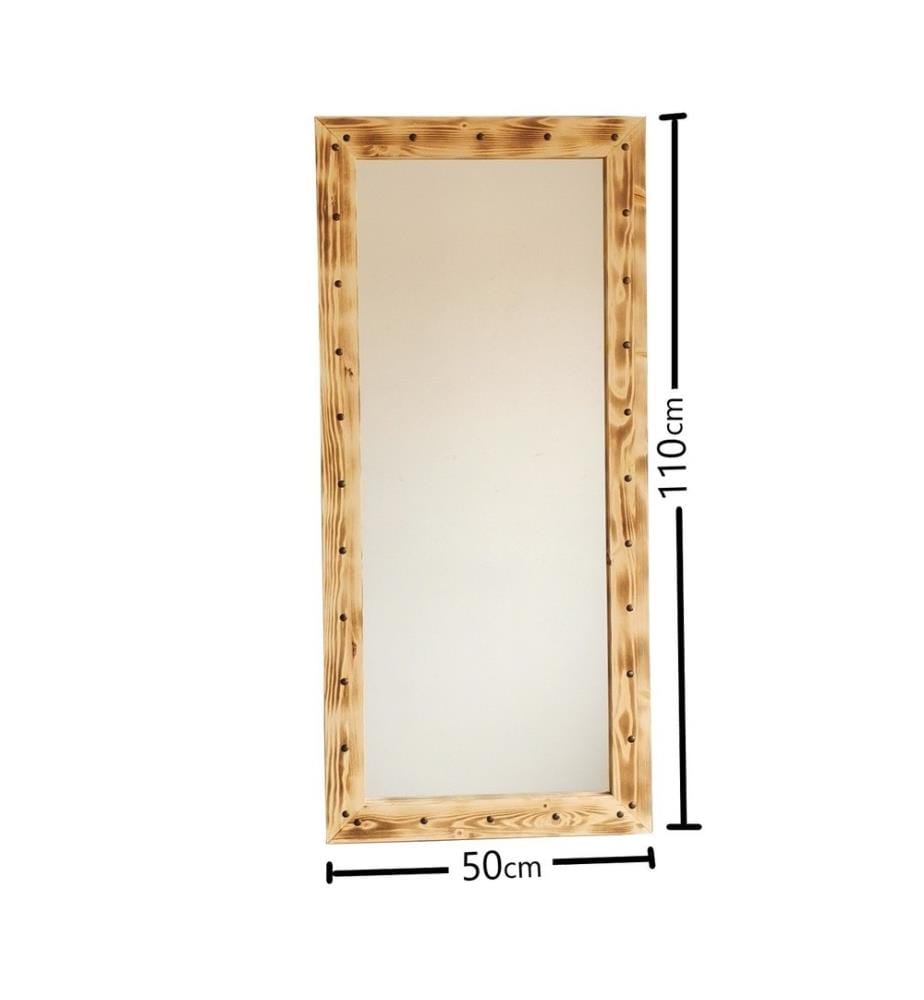 Specchio, noce, legno massello di pino