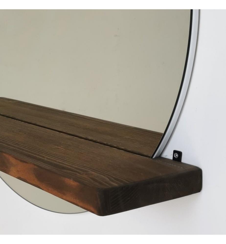 Specchio, noce, legno massello di pino